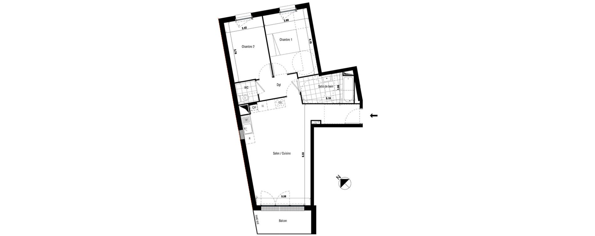 Appartement T3 de 65,70 m2 &agrave; Montfermeil Centre