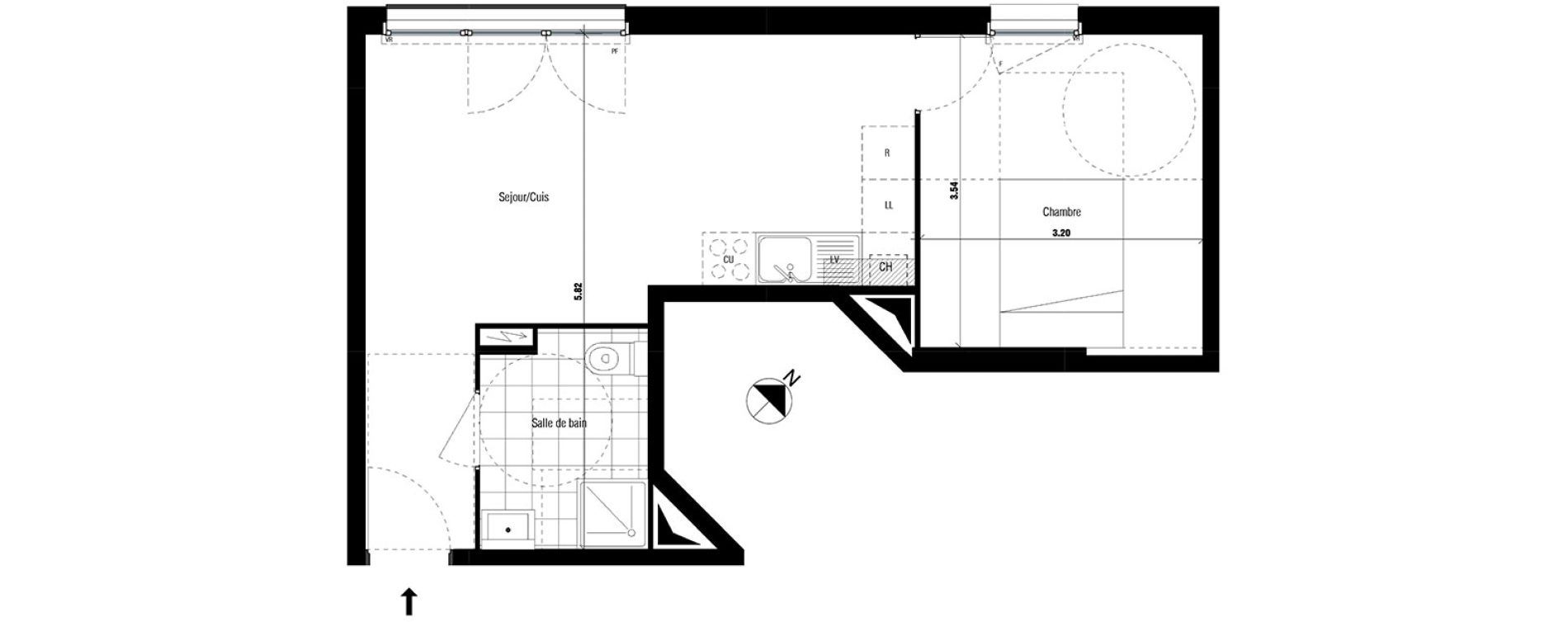 Appartement T2 de 38,20 m2 &agrave; Montfermeil Centre