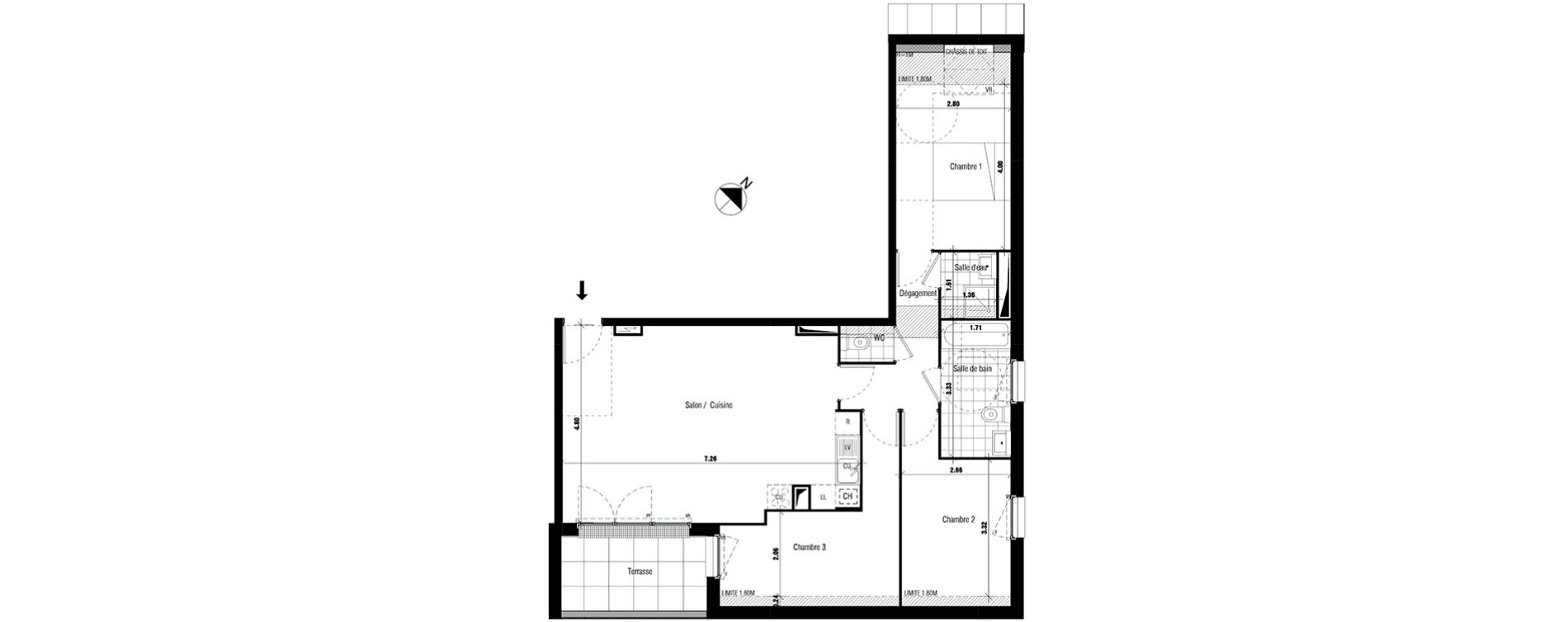 Appartement T4 de 79,10 m2 &agrave; Montfermeil Centre