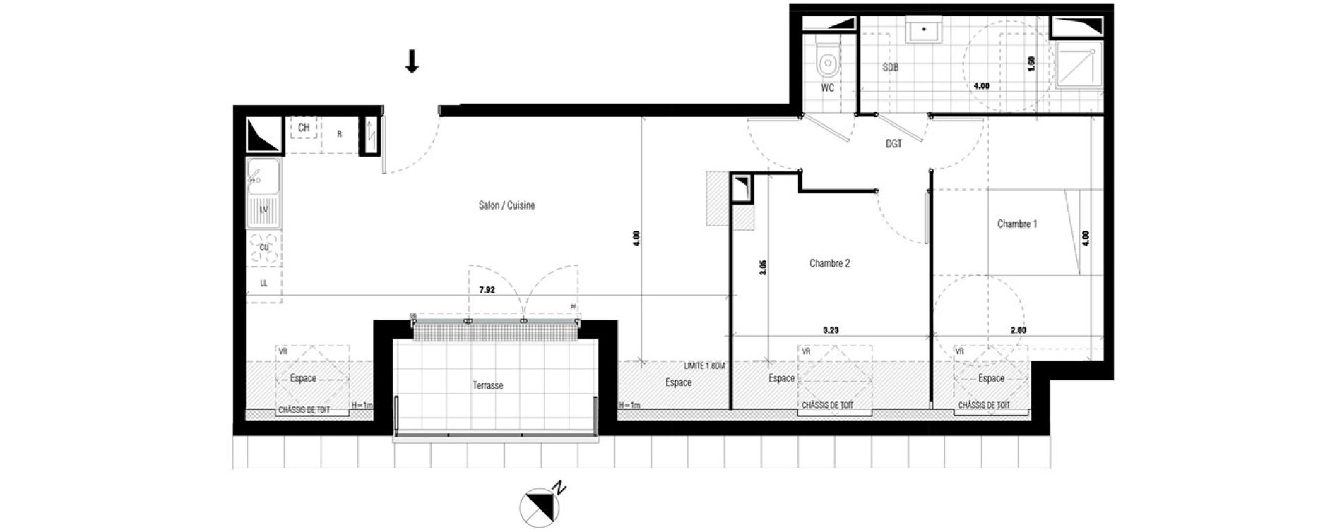 Appartement T3 de 59,35 m2 &agrave; Montfermeil Centre