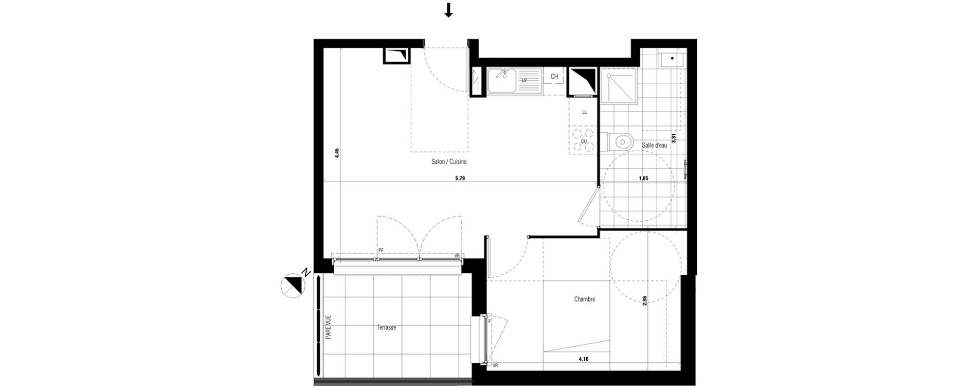 Appartement T2 de 41,30 m2 &agrave; Montfermeil Centre