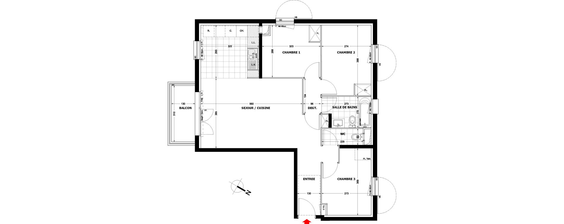 Appartement T4 de 75,71 m2 &agrave; Montfermeil Centre