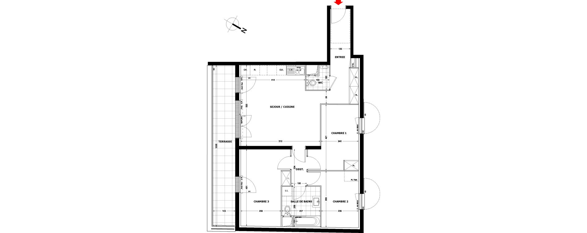 Appartement T4 de 79,37 m2 &agrave; Montfermeil Centre