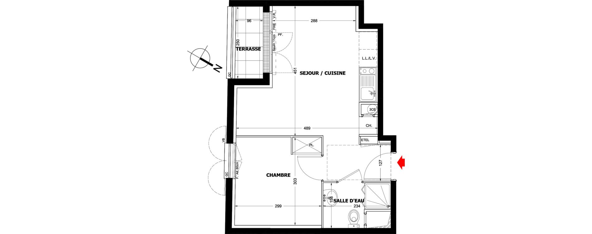 Appartement T2 de 32,86 m2 &agrave; Montfermeil Centre