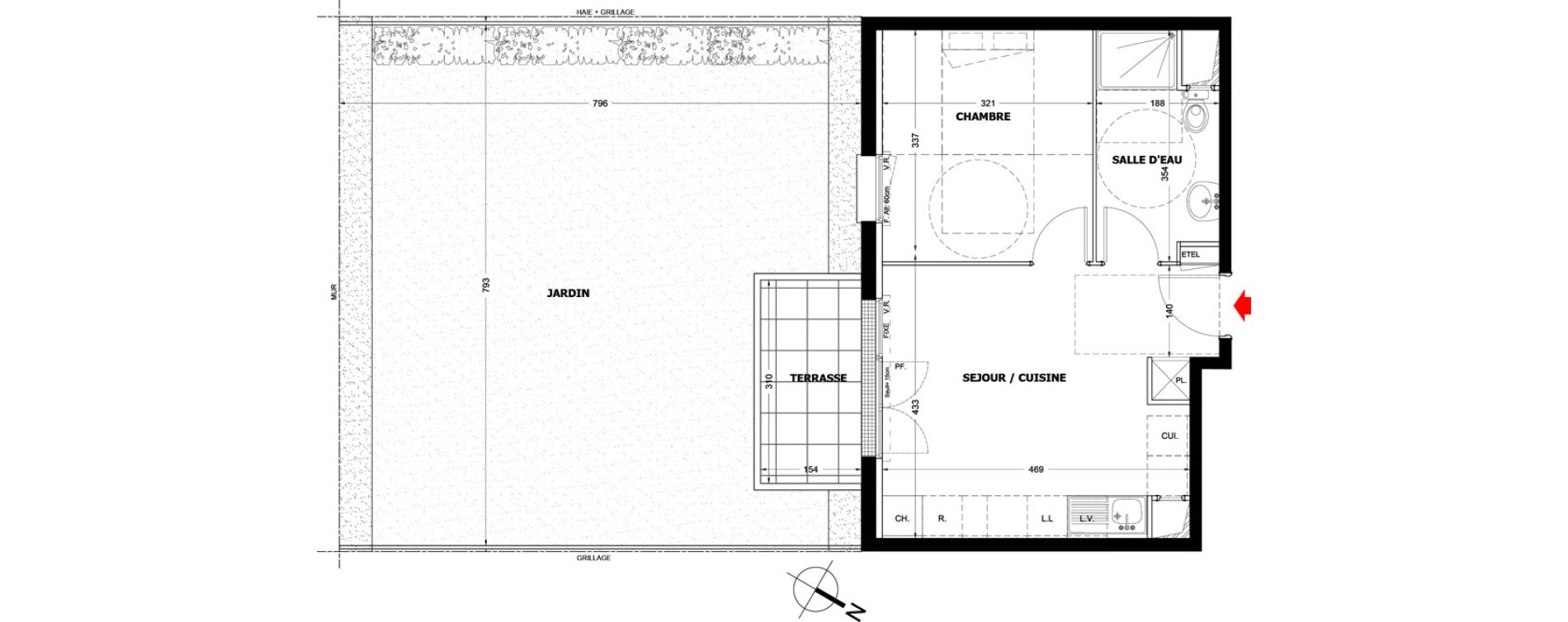 Appartement T2 de 36,84 m2 &agrave; Montfermeil Centre