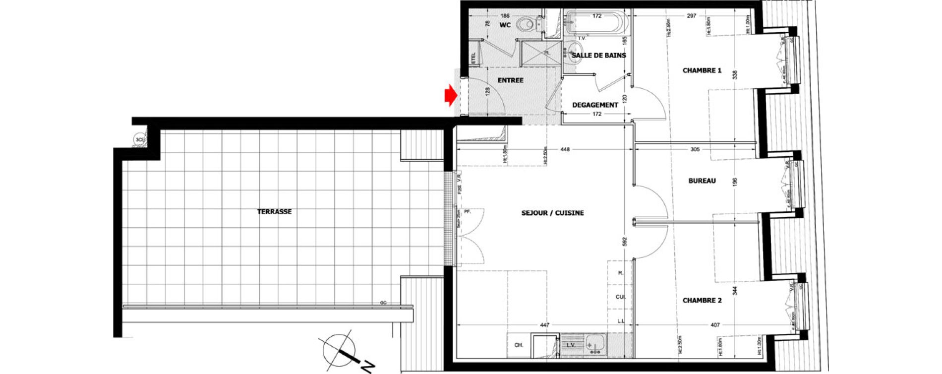 Appartement T3 bis de 58,10 m2 &agrave; Montfermeil Centre