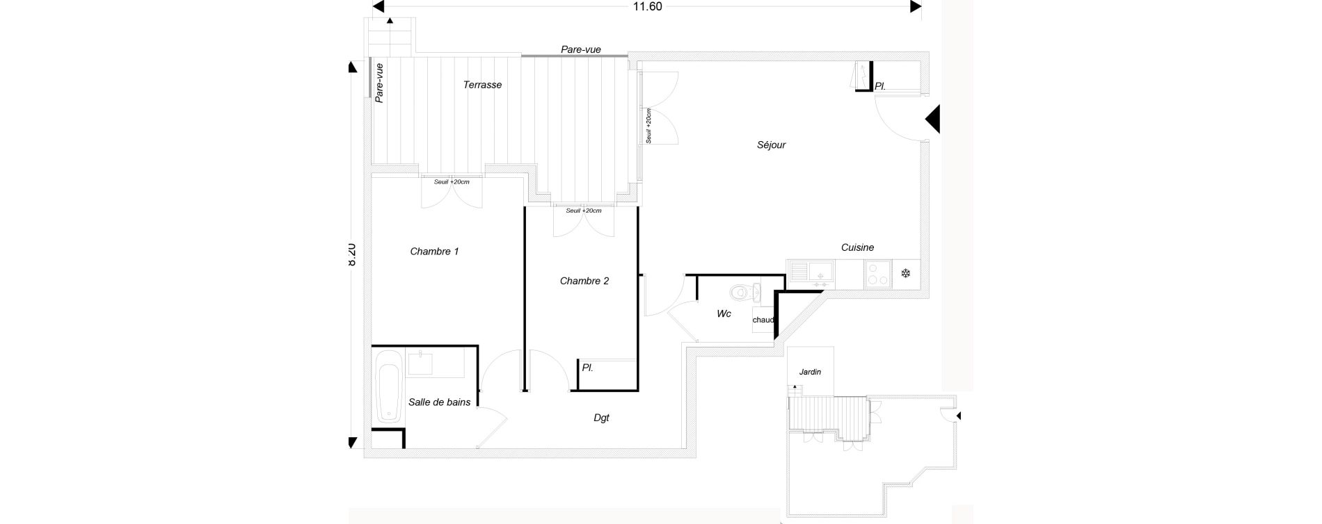 Appartement T3 de 63,13 m2 &agrave; Montfermeil Centre