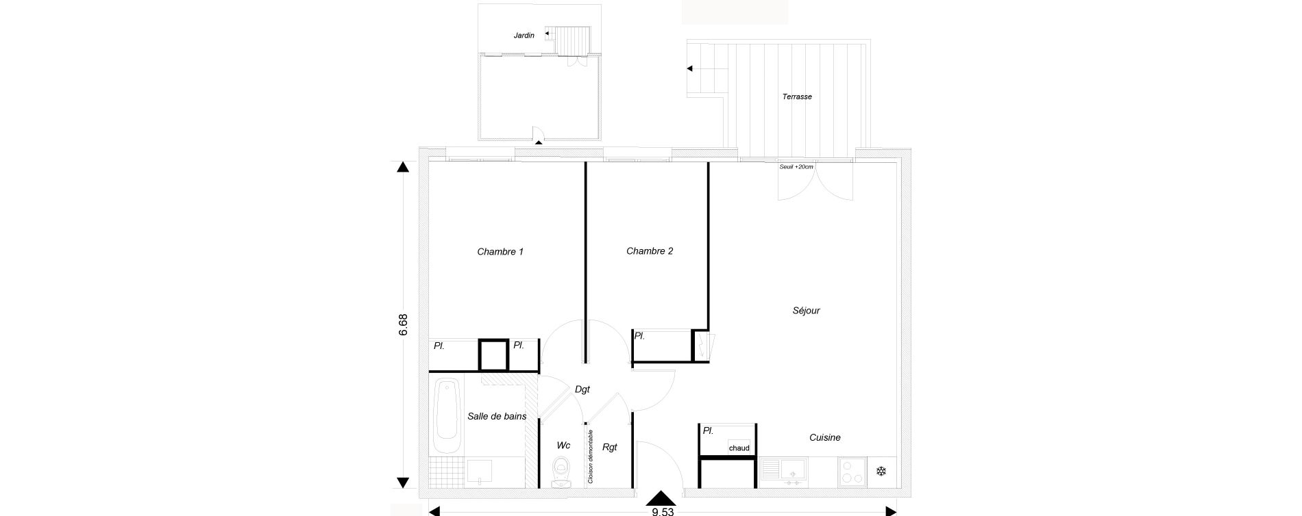 Appartement T3 de 60,85 m2 &agrave; Montfermeil Centre
