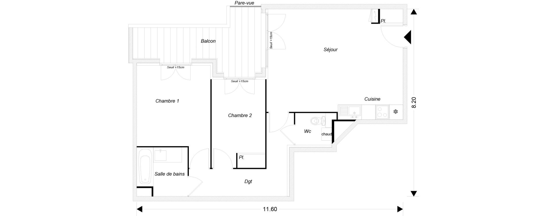 Appartement T3 de 63,13 m2 &agrave; Montfermeil Centre