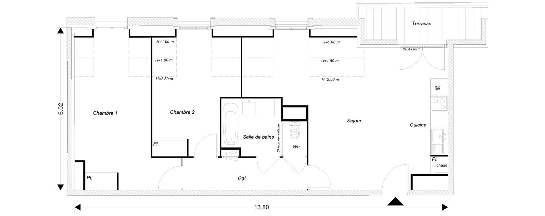 Appartement T3 de 69,85 m2 &agrave; Montfermeil Centre