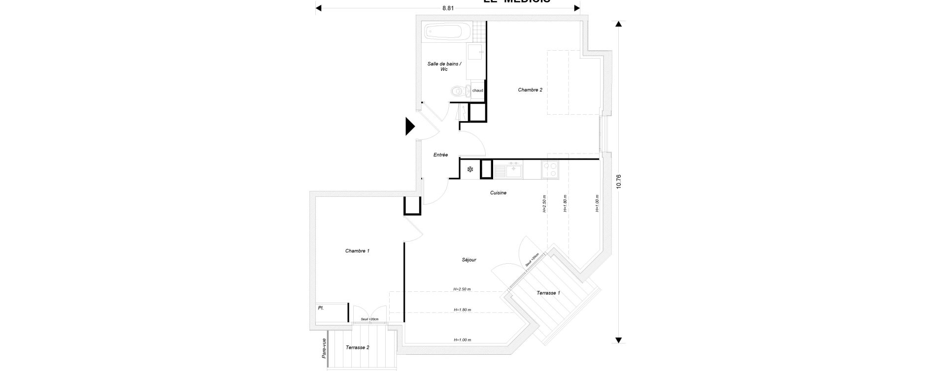 Appartement T3 de 58,36 m2 &agrave; Montfermeil Centre