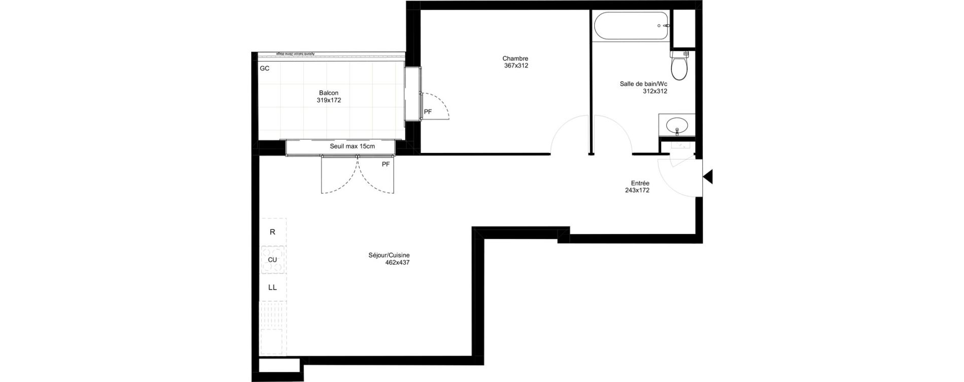 Appartement T2 de 45,98 m2 &agrave; Montfermeil Vaucanson