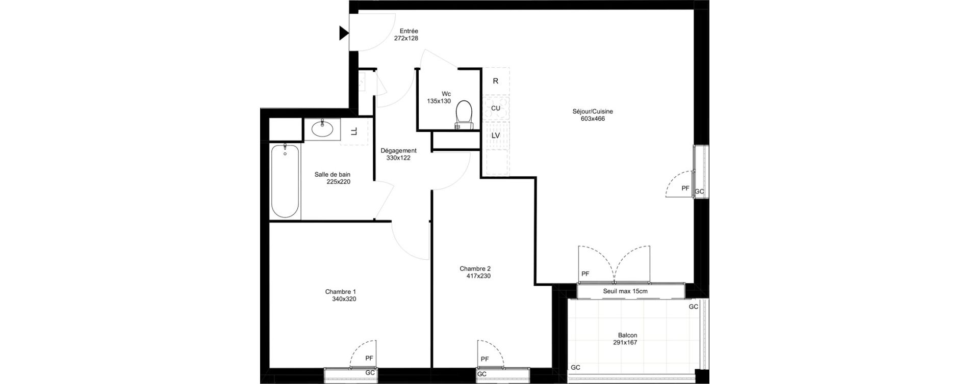 Appartement T3 de 60,70 m2 &agrave; Montfermeil Vaucanson