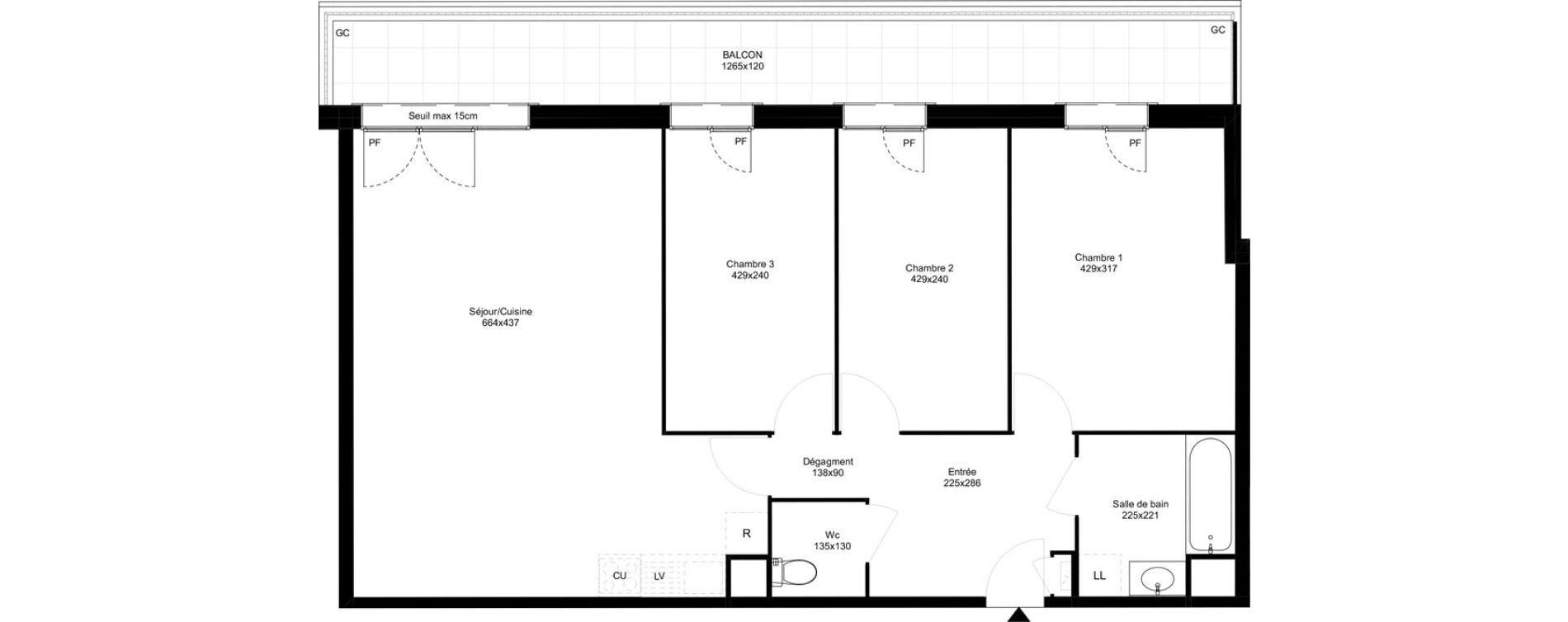 Appartement T4 de 80,30 m2 &agrave; Montfermeil Vaucanson