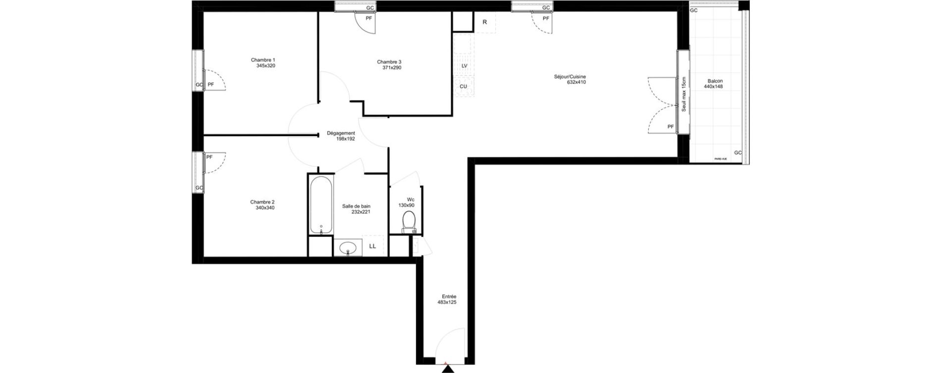 Appartement T4 de 76,47 m2 &agrave; Montfermeil Vaucanson