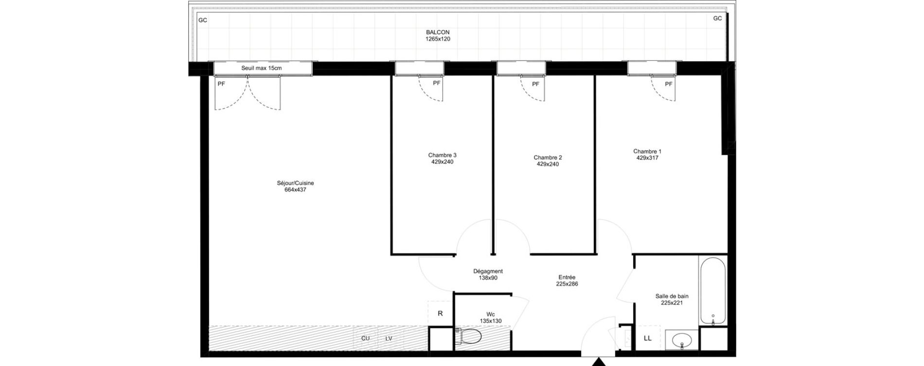 Appartement T4 de 80,30 m2 &agrave; Montfermeil Vaucanson