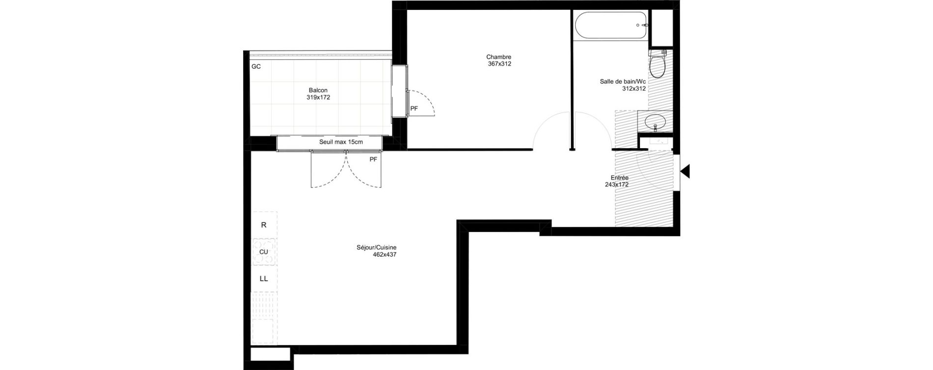 Appartement T2 de 45,93 m2 &agrave; Montfermeil Vaucanson