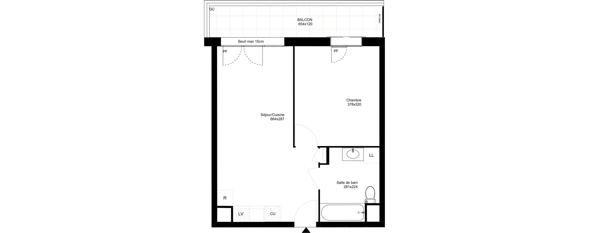 Appartement T2 de 39,22 m2 &agrave; Montfermeil Vaucanson