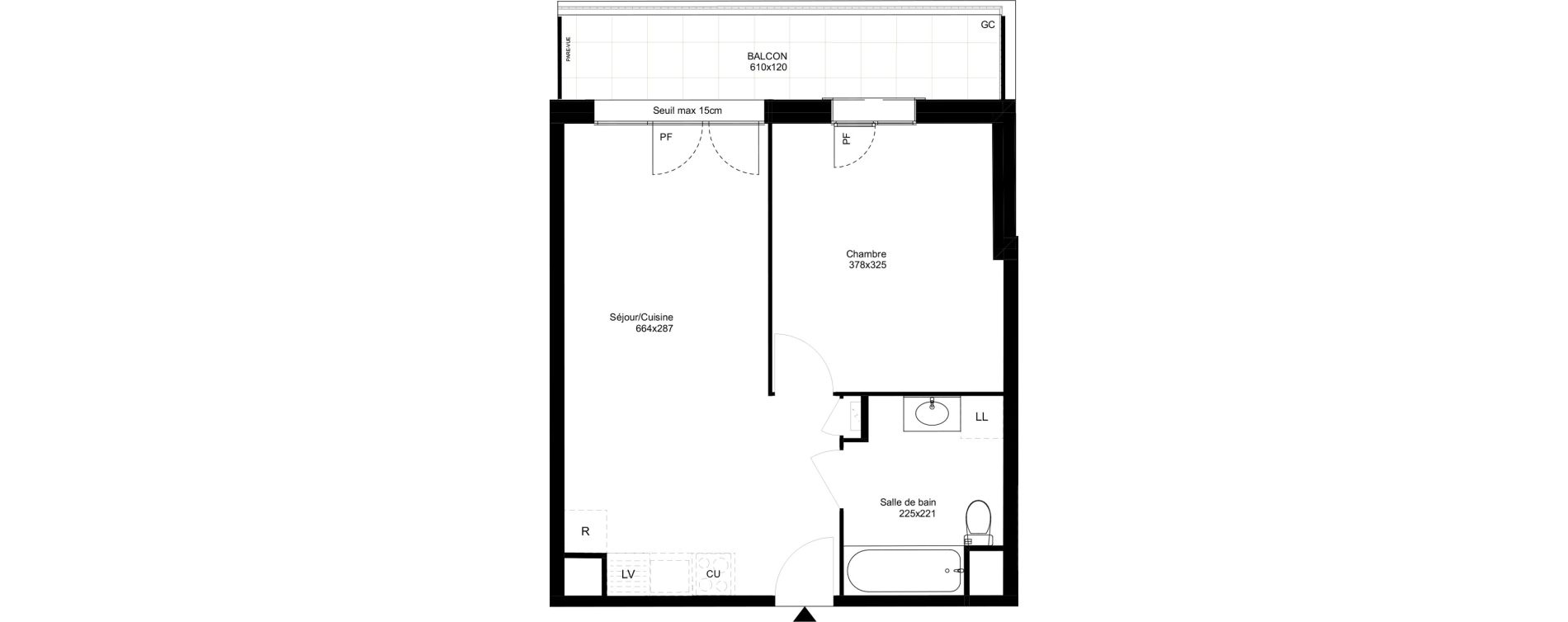 Appartement T2 de 39,28 m2 &agrave; Montfermeil Vaucanson