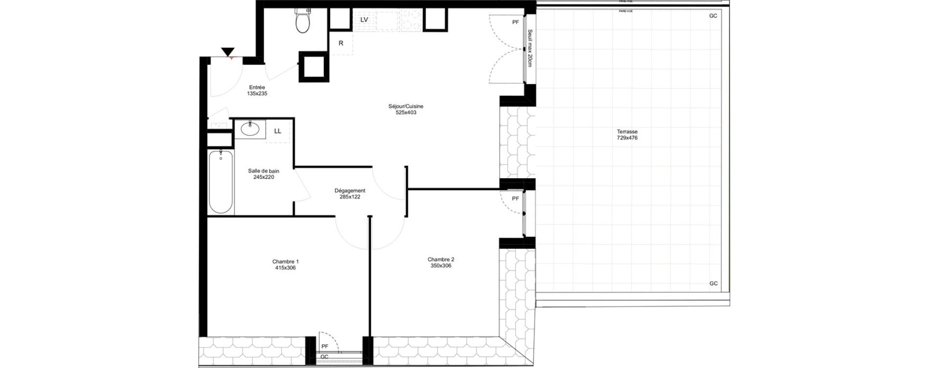 Appartement T3 de 60,98 m2 &agrave; Montfermeil Vaucanson