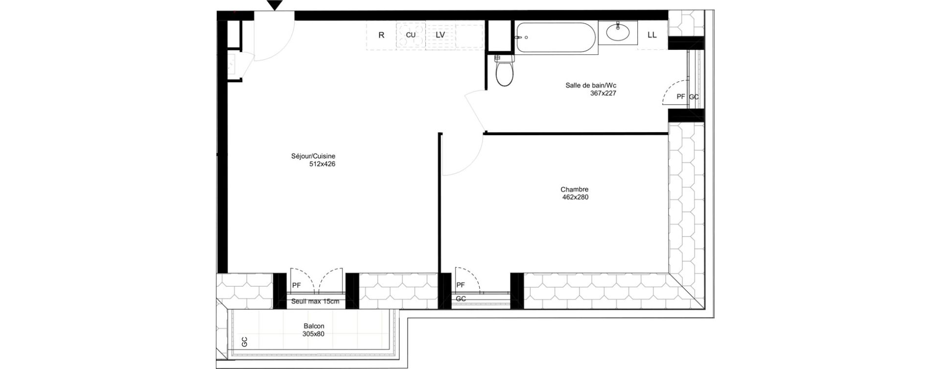 Appartement T2 de 46,04 m2 &agrave; Montfermeil Vaucanson