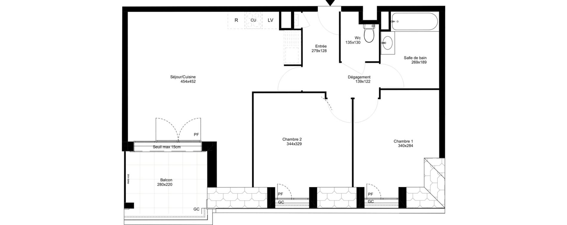 Appartement T3 de 60,35 m2 &agrave; Montfermeil Vaucanson