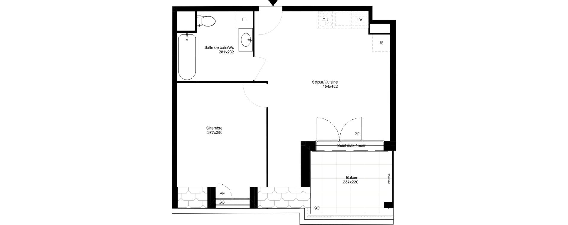 Appartement T2 de 39,63 m2 &agrave; Montfermeil Vaucanson