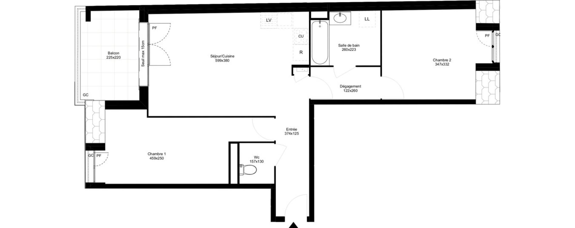 Appartement T3 de 64,62 m2 &agrave; Montfermeil Vaucanson