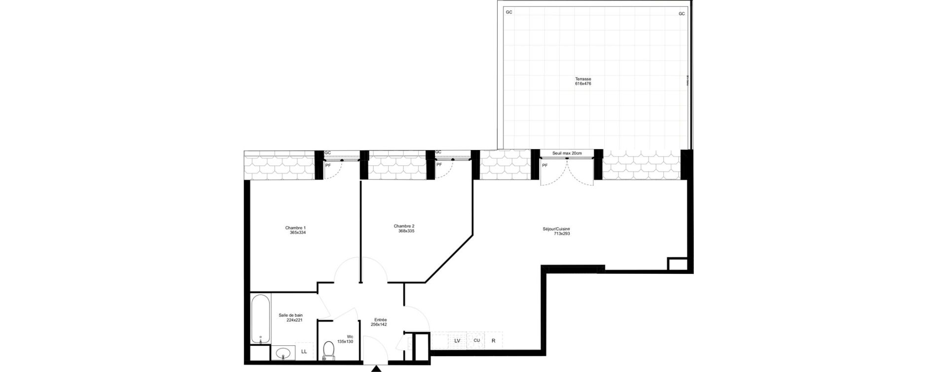 Appartement T3 de 70,57 m2 &agrave; Montfermeil Vaucanson