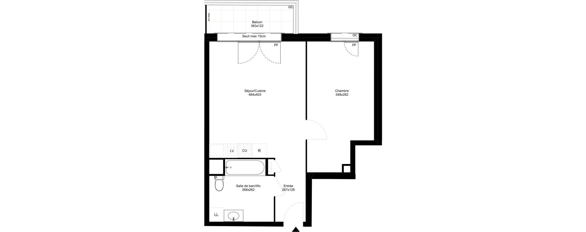 Appartement T2 de 43,61 m2 &agrave; Montfermeil Vaucanson