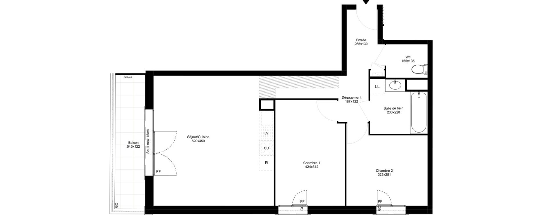 Appartement T3 de 61,23 m2 &agrave; Montfermeil Vaucanson