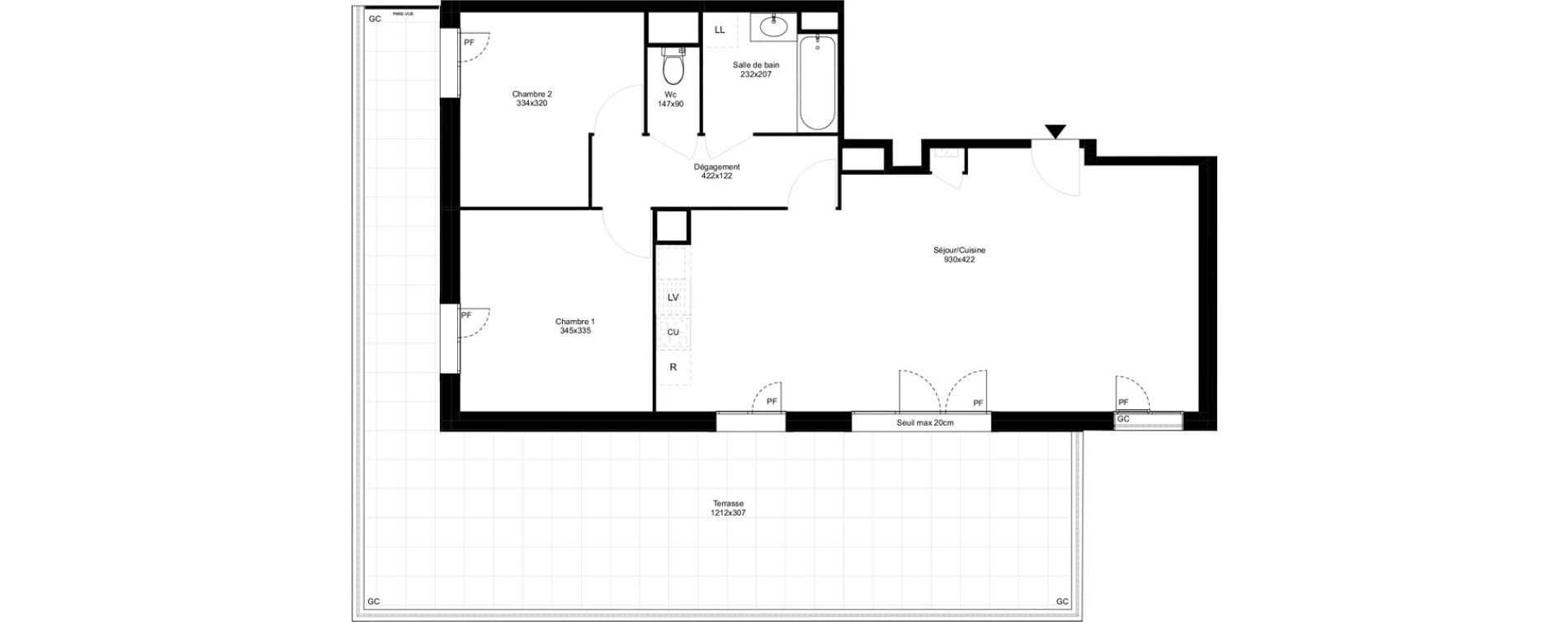 Appartement T3 de 70,19 m2 &agrave; Montfermeil Vaucanson