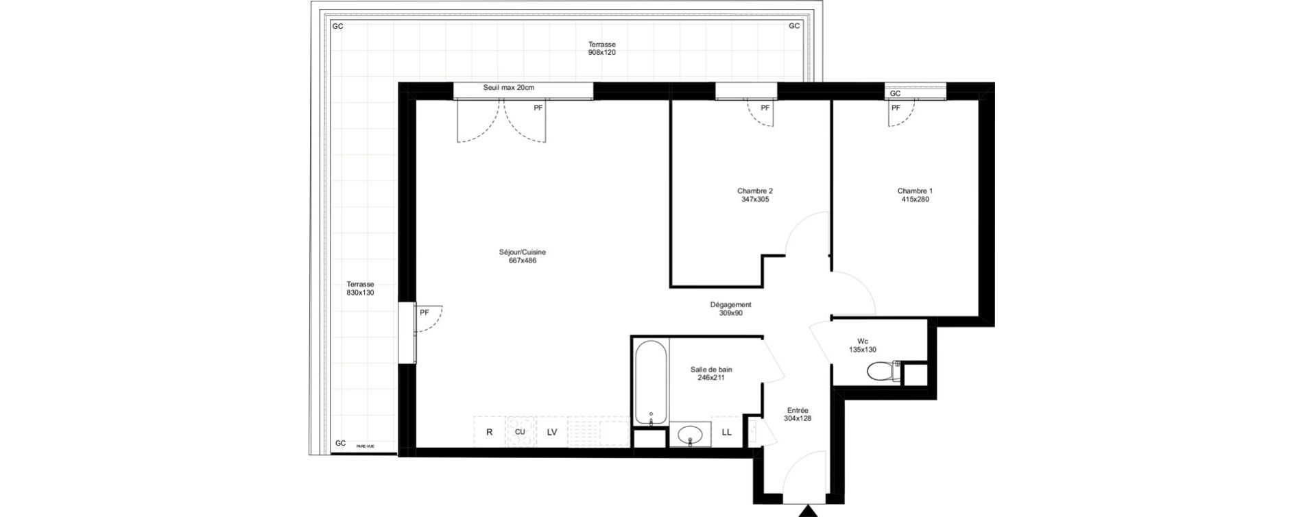 Appartement T3 de 66,79 m2 &agrave; Montfermeil Vaucanson