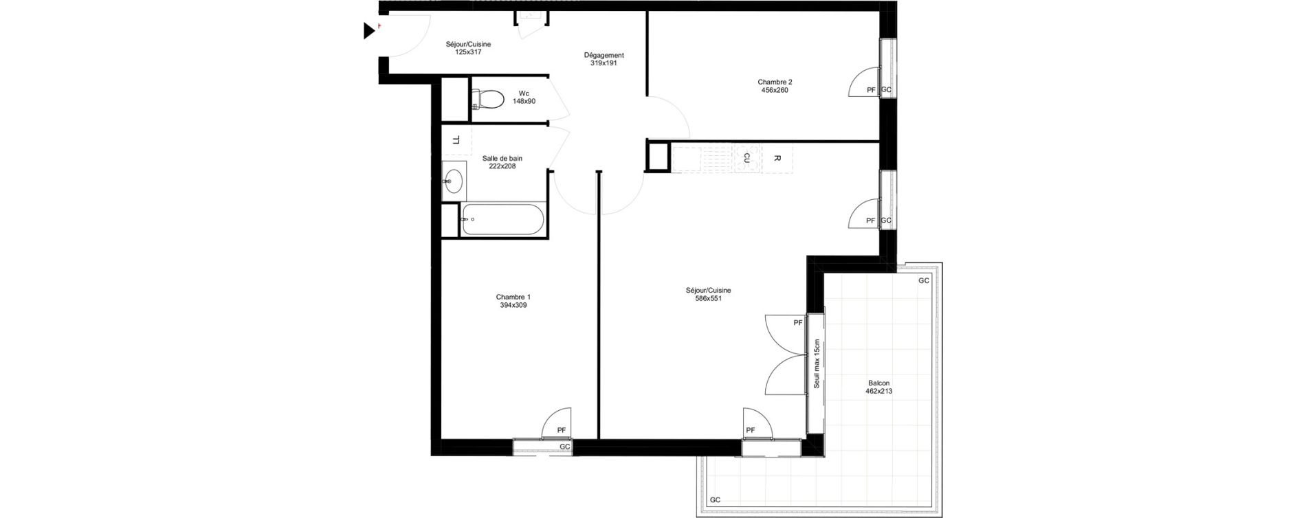 Appartement T3 de 67,25 m2 &agrave; Montfermeil Vaucanson