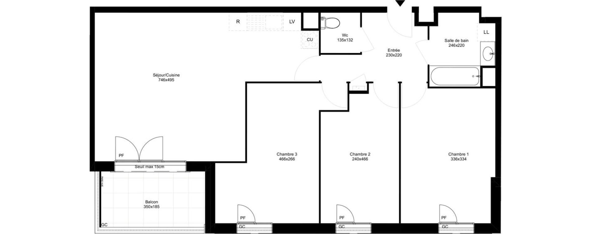 Appartement T4 de 82,03 m2 &agrave; Montfermeil Vaucanson