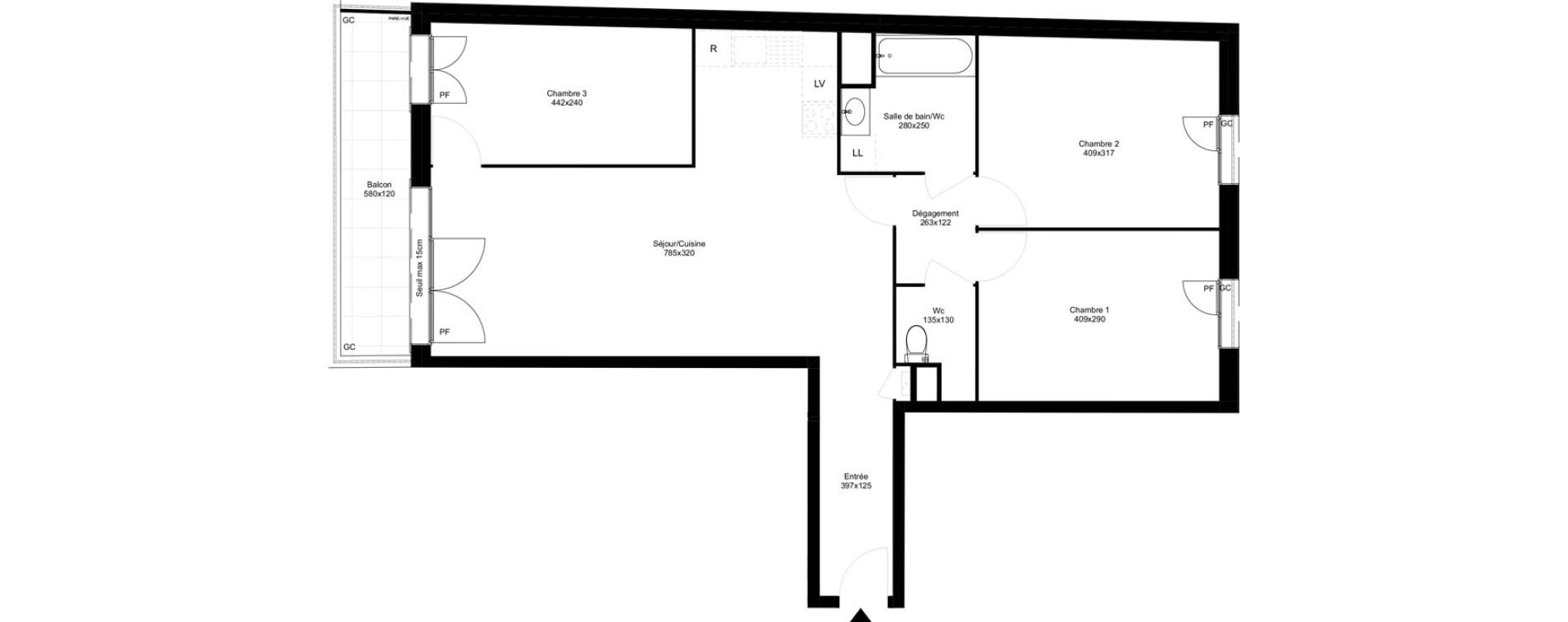 Appartement T4 de 80,63 m2 &agrave; Montfermeil Vaucanson