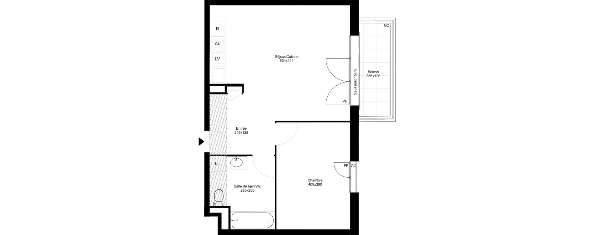 Appartement T2 de 43,73 m2 &agrave; Montfermeil Vaucanson