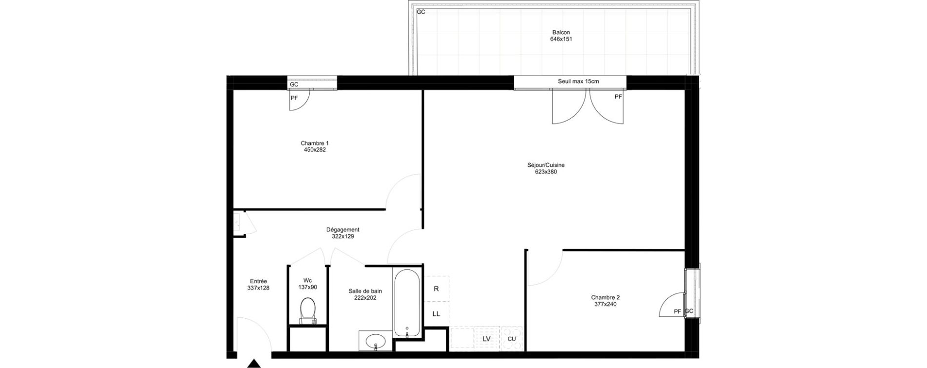 Appartement T3 de 64,45 m2 &agrave; Montfermeil Vaucanson