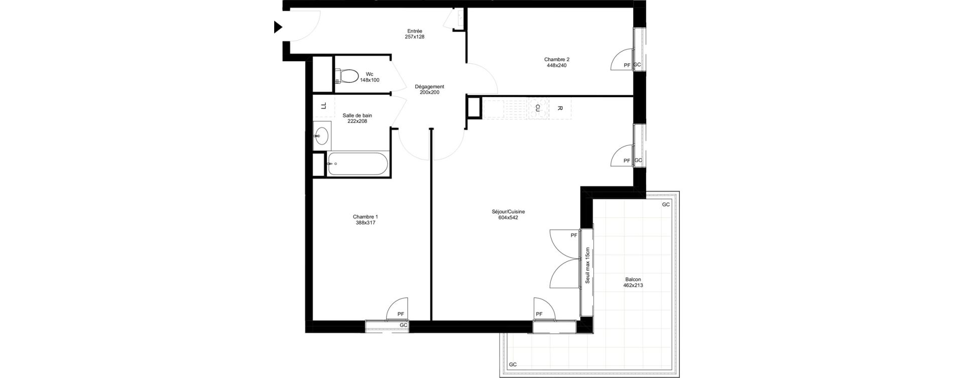 Appartement T3 de 66,26 m2 &agrave; Montfermeil Vaucanson