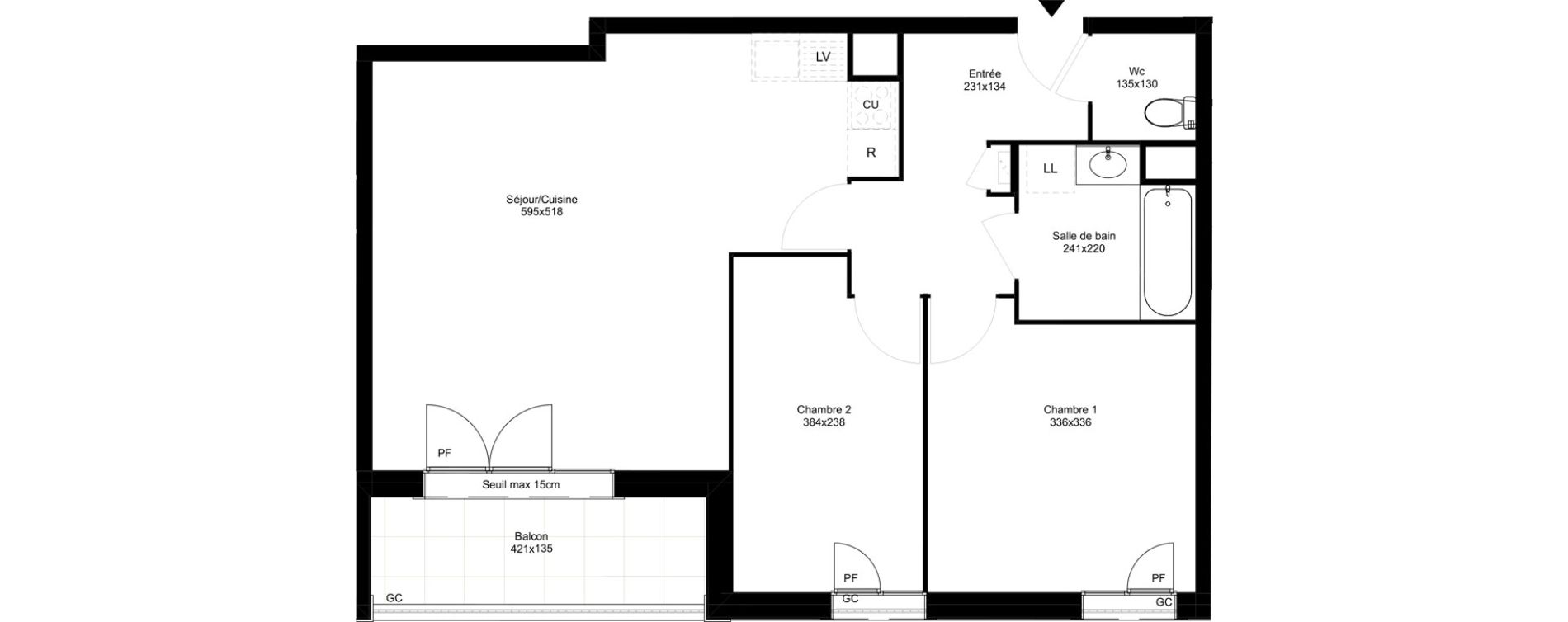 Appartement T3 de 62,30 m2 &agrave; Montfermeil Vaucanson