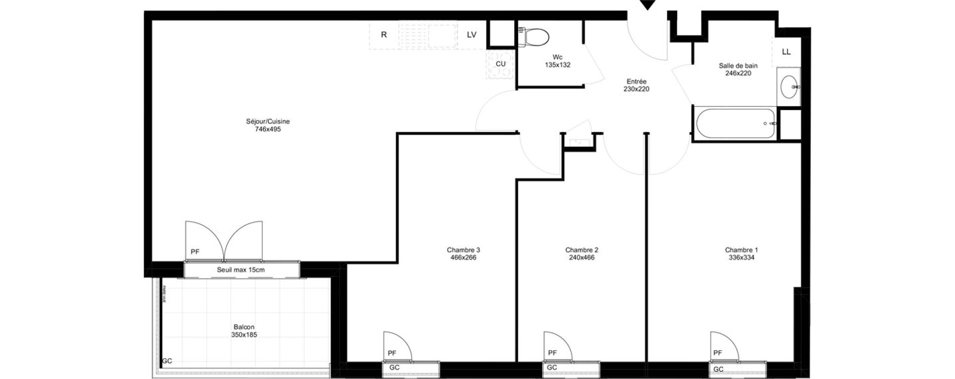 Appartement T4 de 82,04 m2 &agrave; Montfermeil Vaucanson