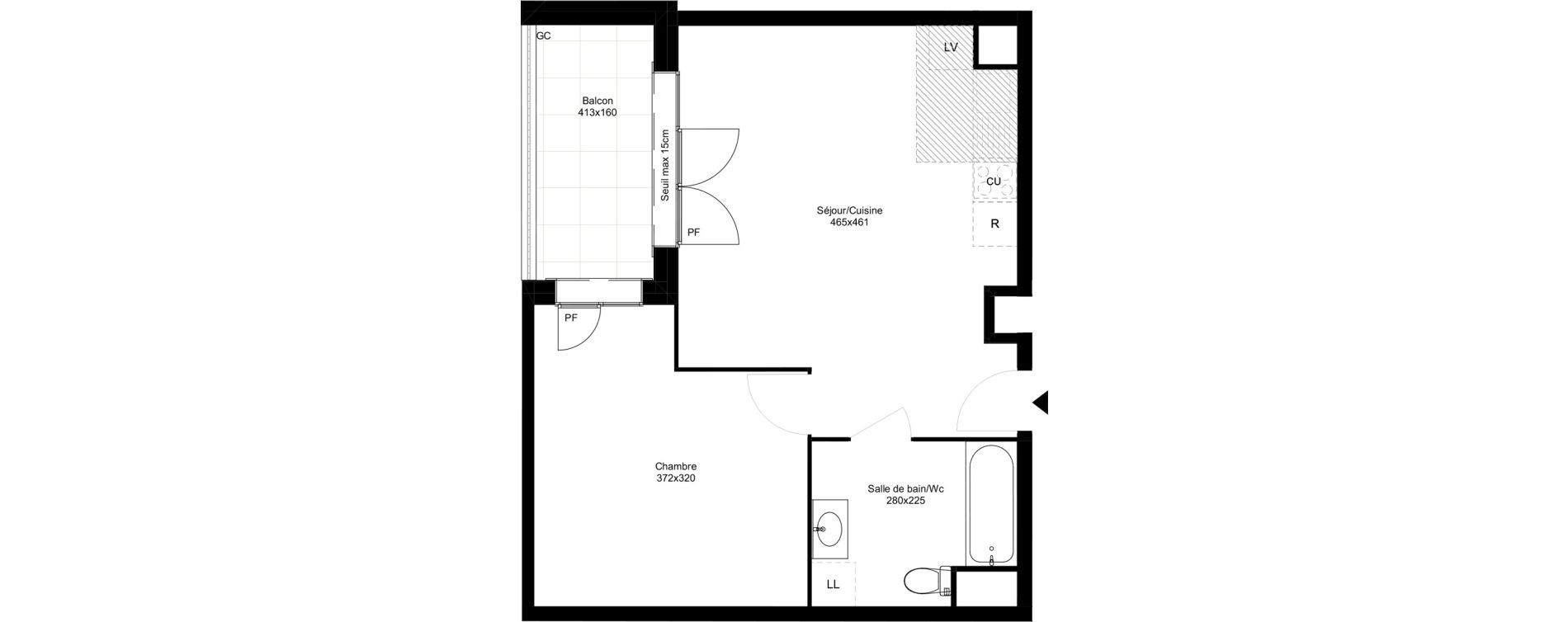 Appartement T2 de 42,86 m2 &agrave; Montfermeil Vaucanson