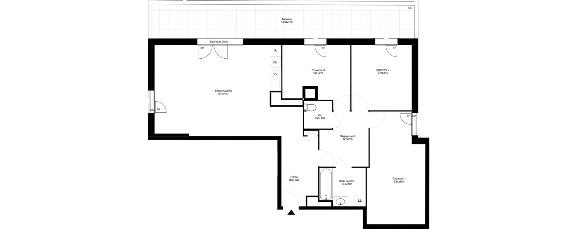 Appartement T4 de 91,81 m2 &agrave; Montfermeil Vaucanson