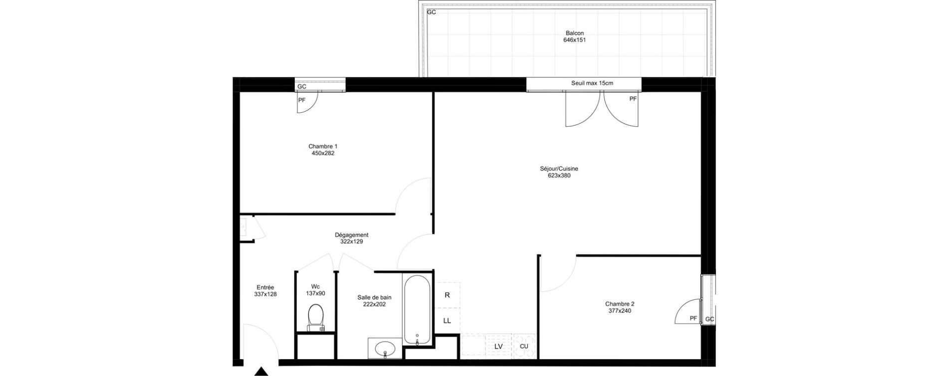 Appartement T3 de 64,60 m2 &agrave; Montfermeil Vaucanson