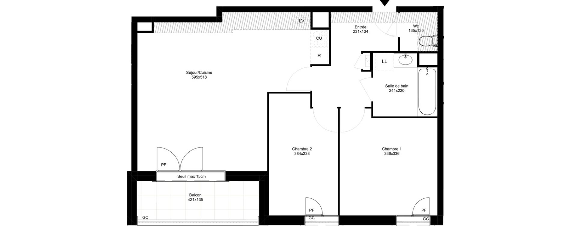 Appartement T3 de 62,30 m2 &agrave; Montfermeil Vaucanson