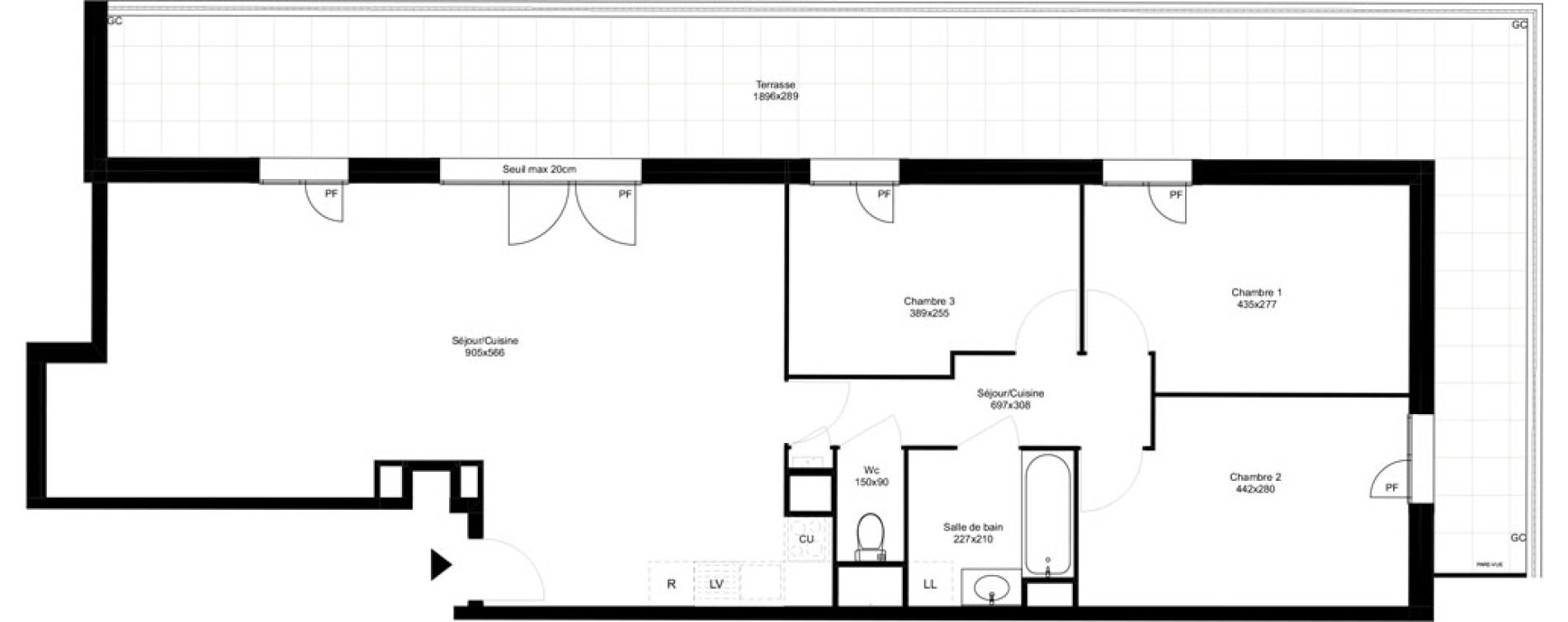 Appartement T4 de 88,60 m2 &agrave; Montfermeil Vaucanson