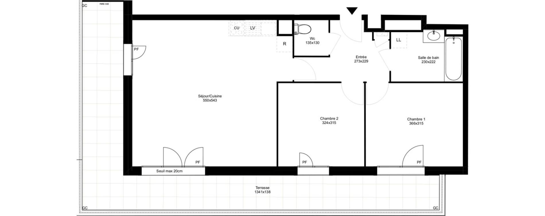 Appartement T3 de 65,07 m2 &agrave; Montfermeil Vaucanson