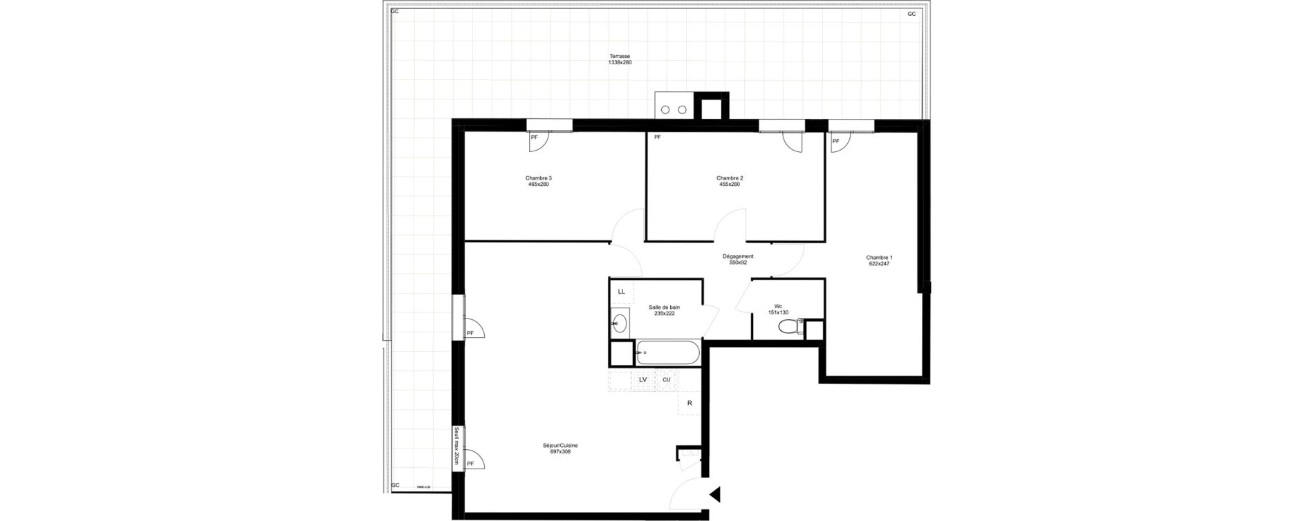 Appartement T4 de 89,40 m2 &agrave; Montfermeil Vaucanson