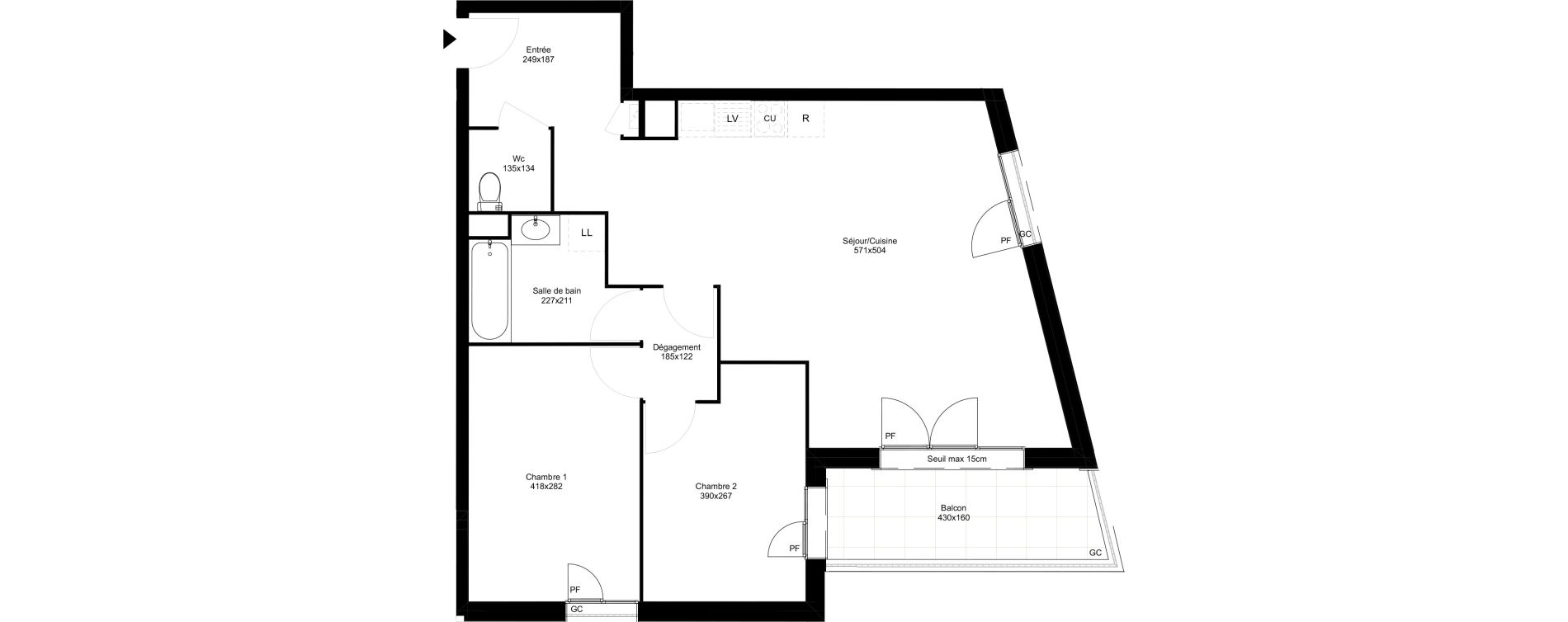 Appartement T3 de 68,21 m2 &agrave; Montfermeil Vaucanson