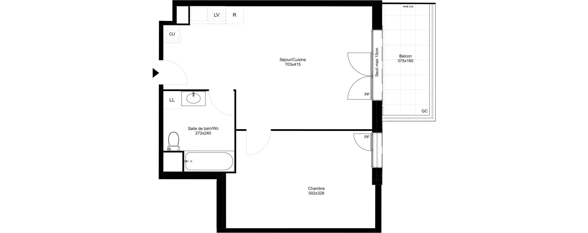 Appartement T2 de 47,15 m2 &agrave; Montfermeil Vaucanson